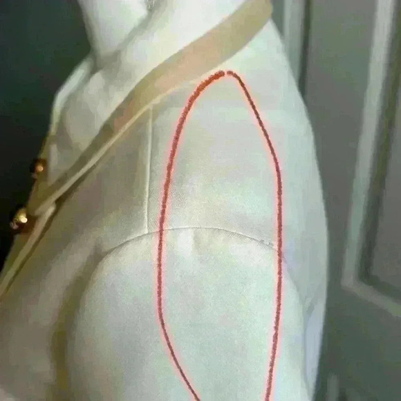 Kate Spade Bayle NWT $598 Coat Double Breasted Beige/Gold 100% Cotton Wmn Sz 14 - Picture 13 of 16